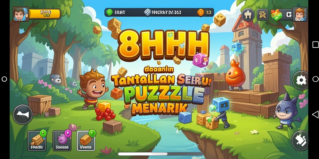 Tampilan gameplay seru dalam 8HHH saat menyelesaikan puzzle.