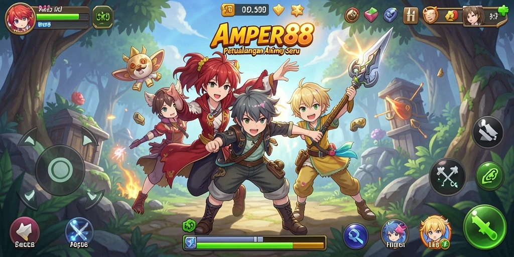 Tampilan gameplay seru di dunia Anime yang memukau.