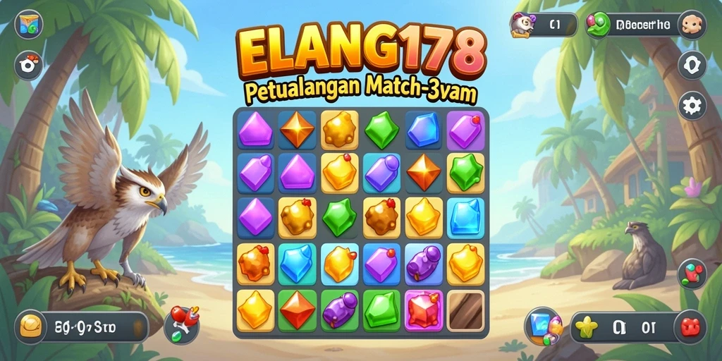 Tampilan gameplay ELANG178 dalam aksi match-3 yang seru.