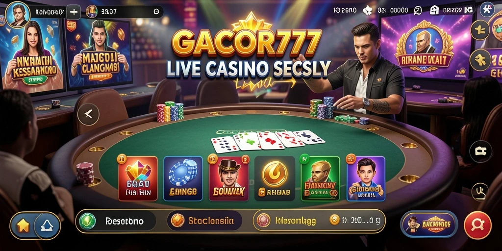 Screenshot GACOR777 menunjukkan tampilan permainan Live Casino yang menarik dan interaktif.