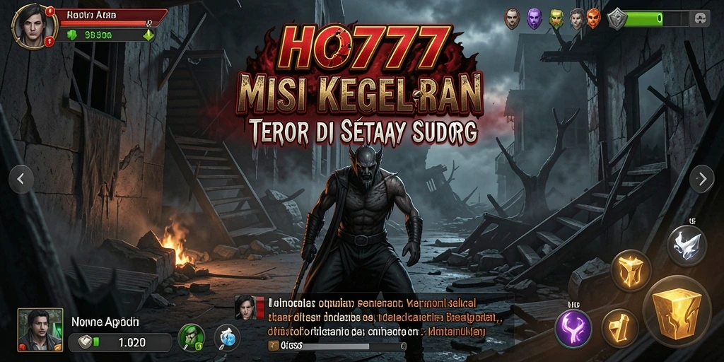 Tangkapan layar HO777 menampilkan momen menegangkan di lingkungan angker.