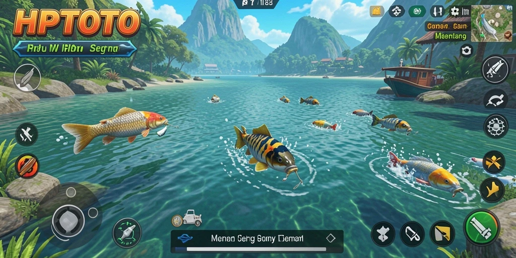 Tampilan menarik dan seru saat bermain game memancing HPTOTO.