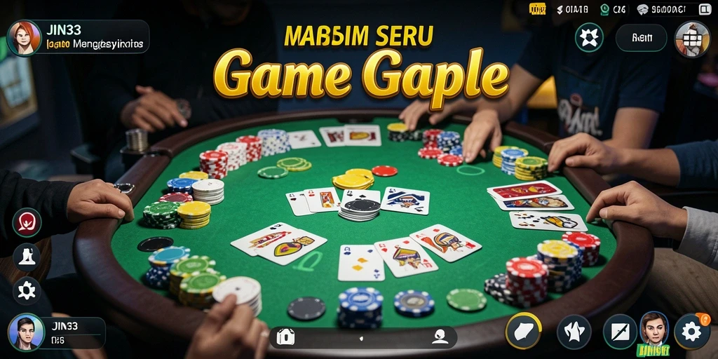 Screenshot utama JIN33 menampilkan gameplay Gaple yang menarik.