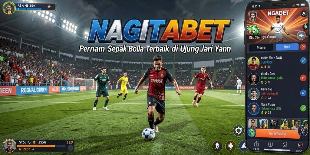 Screenshot utama dari gameplay NAGITABET menampilkan serunya pertandingan sepak bola.