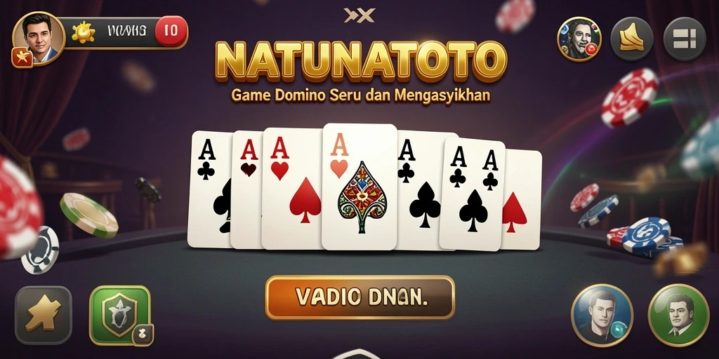 Screenshot gameplay NATUNATOTO yang menampilkan pertandingan domino yang seru.