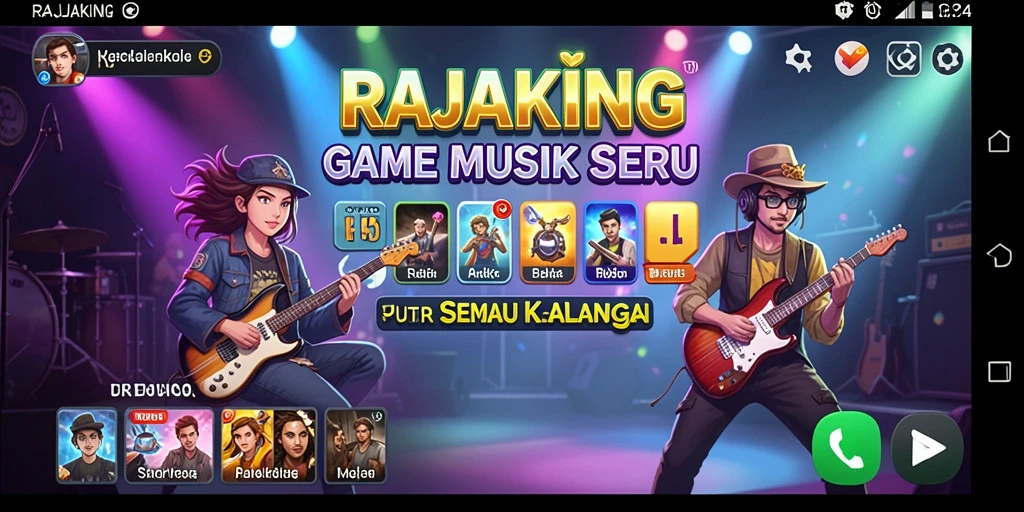 Tampilan gameplay RAJAKING menampilkan aksi seru dalam permainan musik.