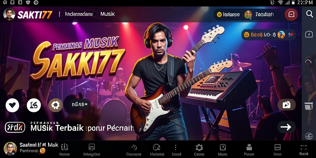 Screenshot gameplay SAKTI77 menunjukkan pemain menikmati musik dengan antarmuka interaktif.