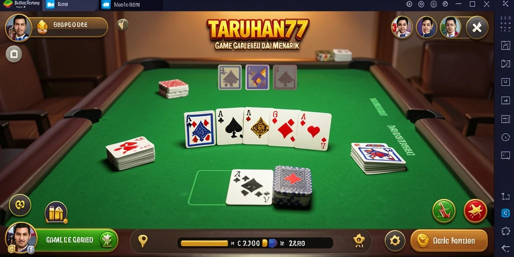 Tampilan menarik dari gameplay Gaple di TARUHAN77.