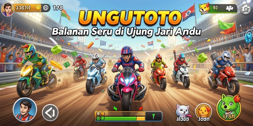 Tampilan seru dari gameplay balapan di UNGUTOTO.