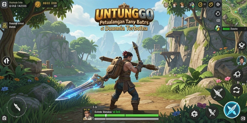 Tampilan gameplay UNTUNGGO di dunia terbuka yang menakjubkan.